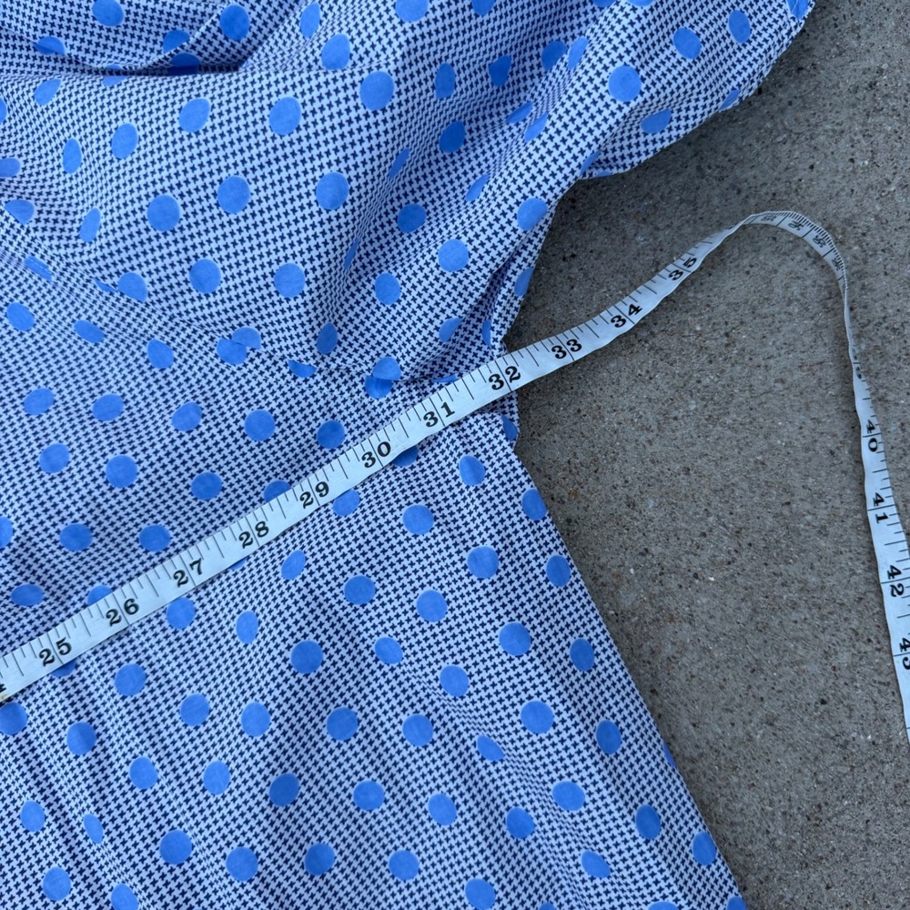 Steven Land Dress Shirt Mens 19 Blue Polka Dot Contrast Collar French Cuff - Picture 5 of 6